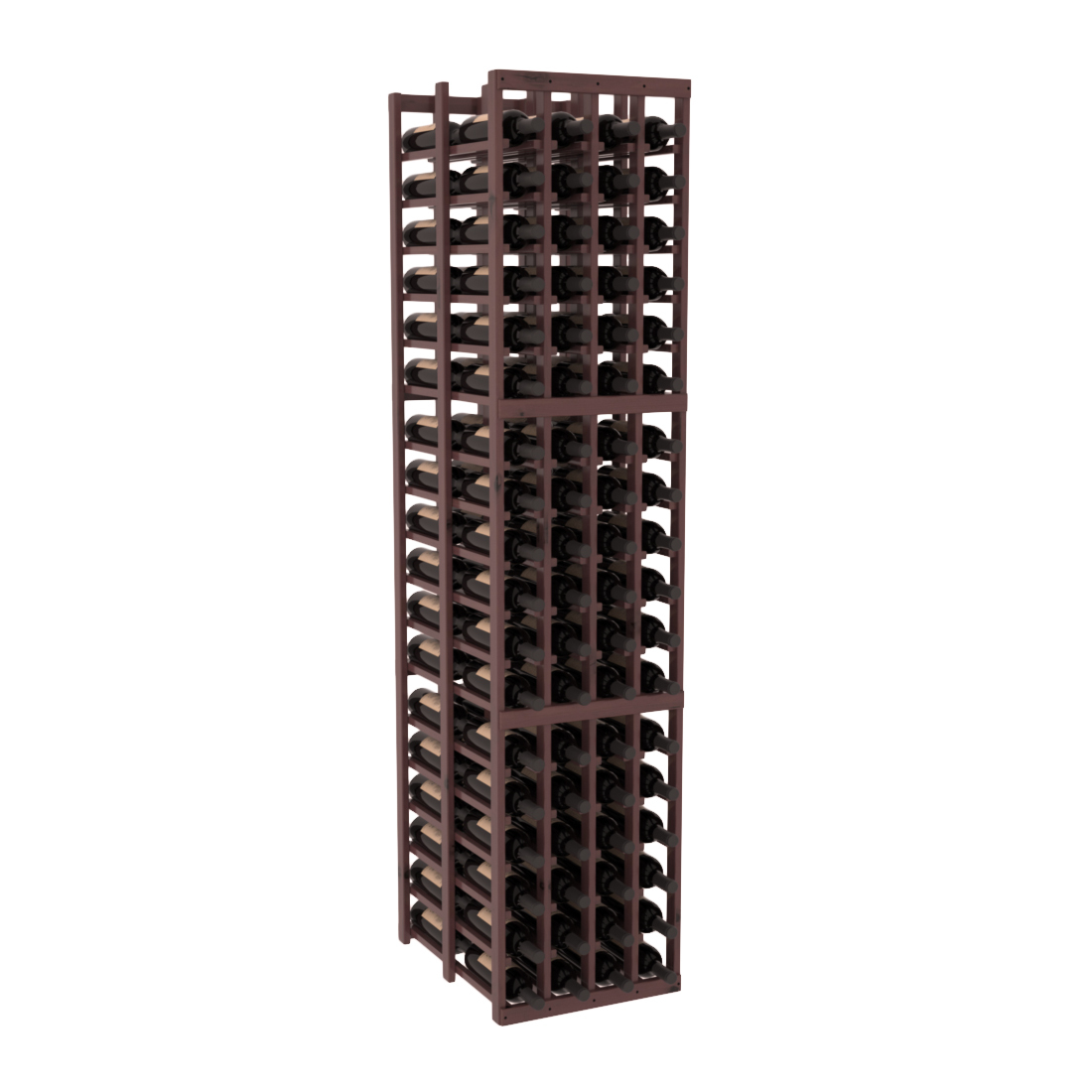 InstaCellar 4 Column Double Deep Rack – Knotty Alder / Walnut stained