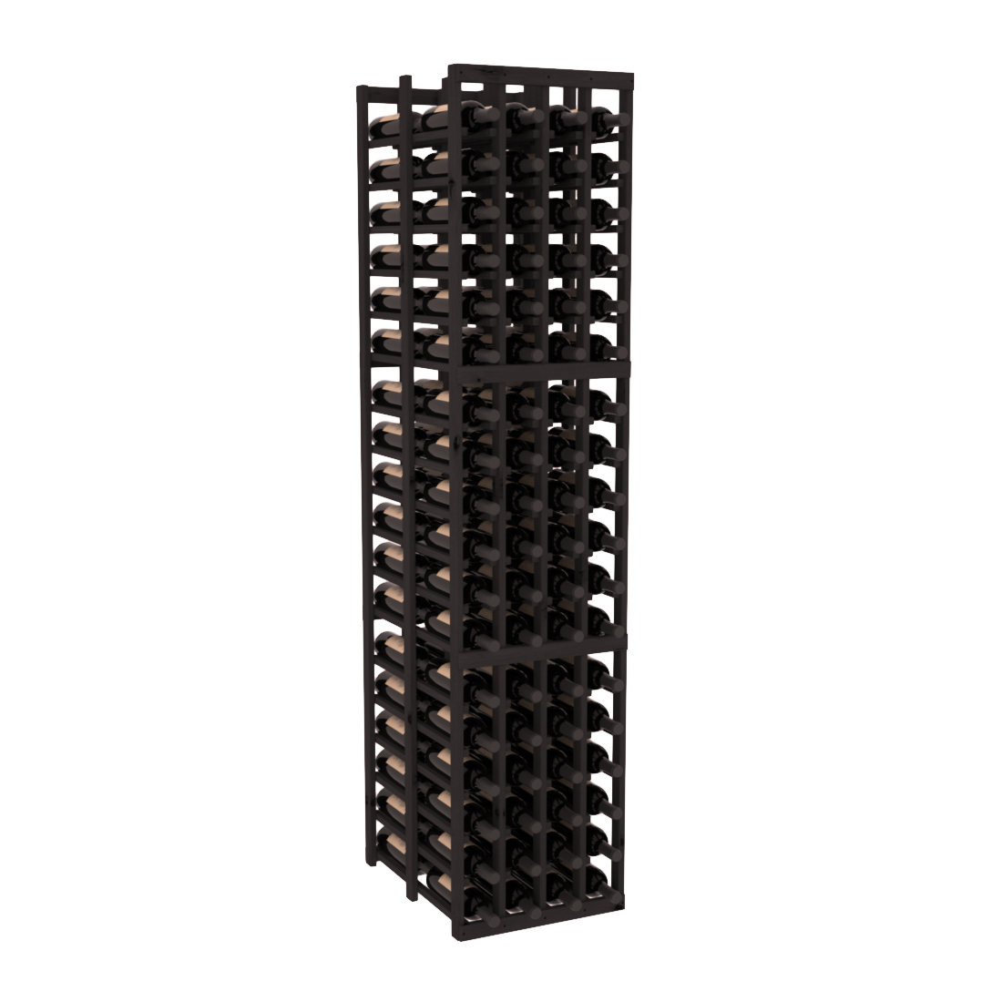 InstaCellar 4 Column Double Deep Rack – Knotty Alder / Black stained