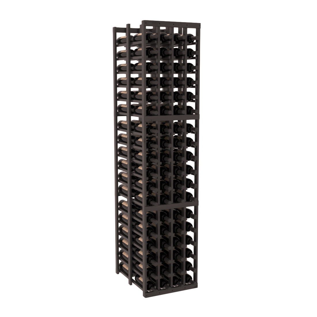 InstaCellar 4 Column Double Deep Rack – Knotty Alder / Black stained
