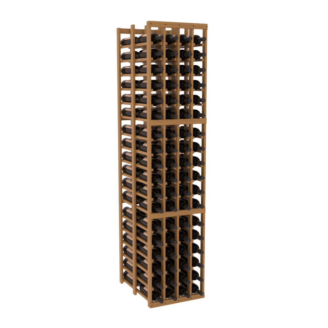 InstaCellar 4 Column Double Deep Rack – Grand Mahogany / Oak stained