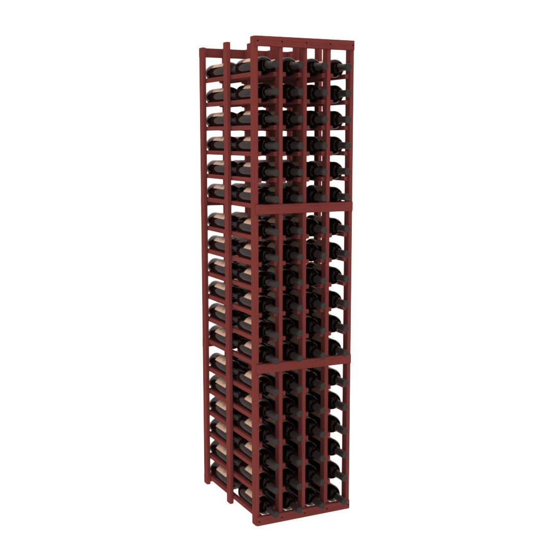 InstaCellar 4 Column Double Deep Rack – Grand Mahogany / Cherry stained