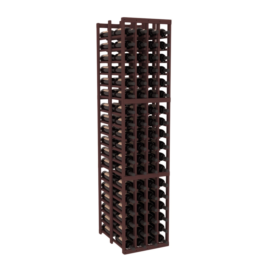 InstaCellar 4 Column Double Deep Rack – Grand Mahogany / Walnut stained