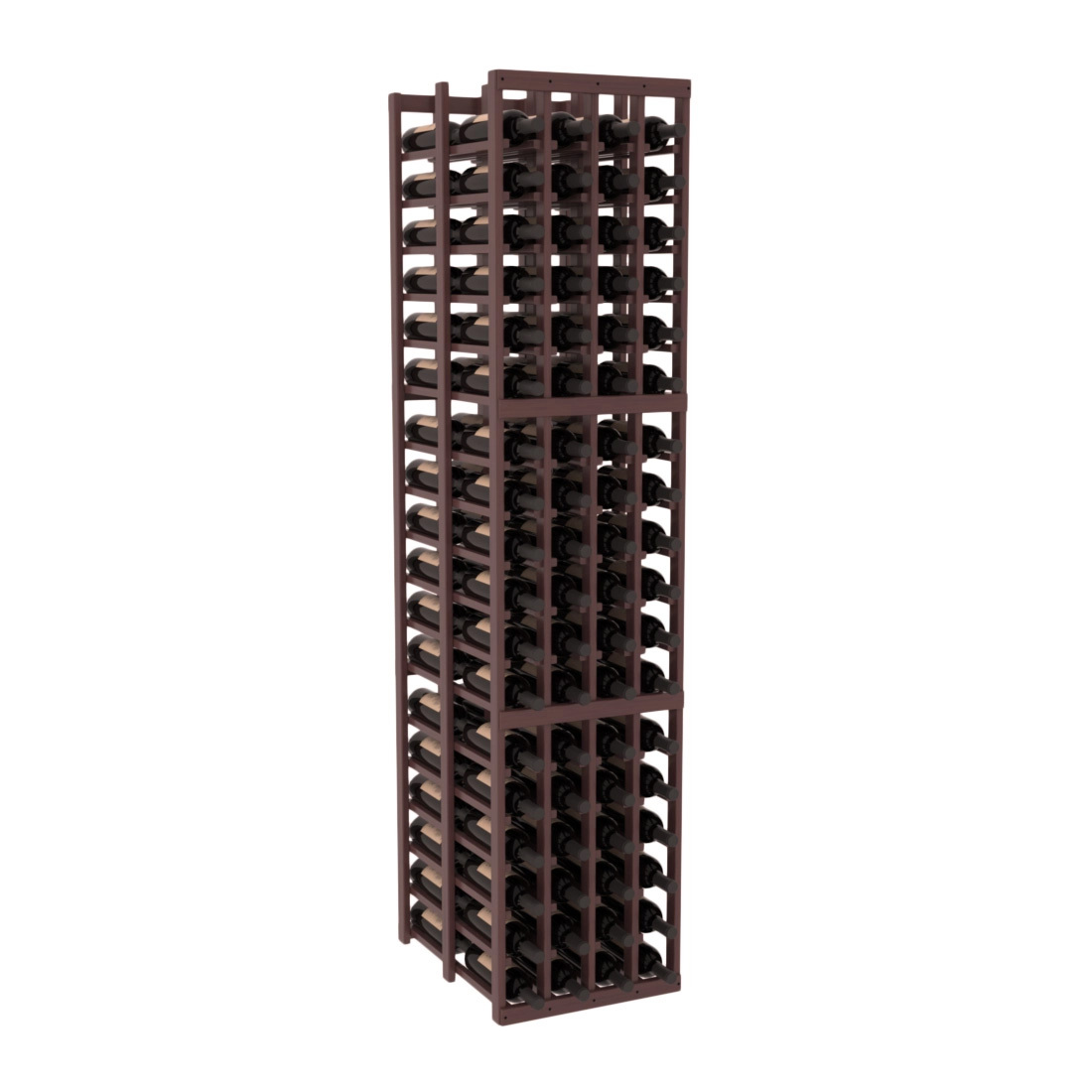 InstaCellar 4 Column Double Deep Rack – Grand Mahogany / Walnut stained