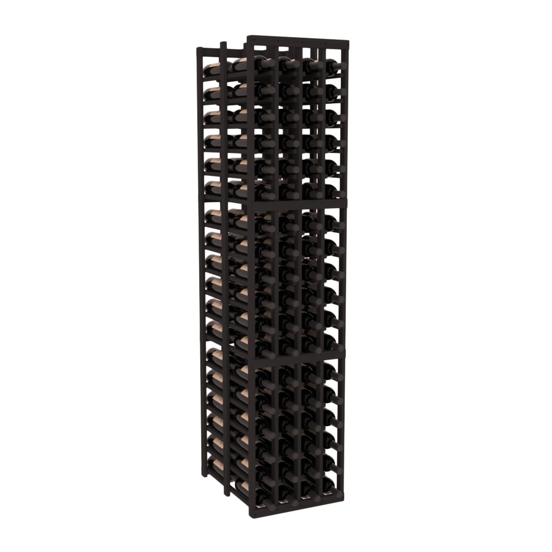 InstaCellar 4 Column Double Deep Rack – Grand Mahogany / Black stained