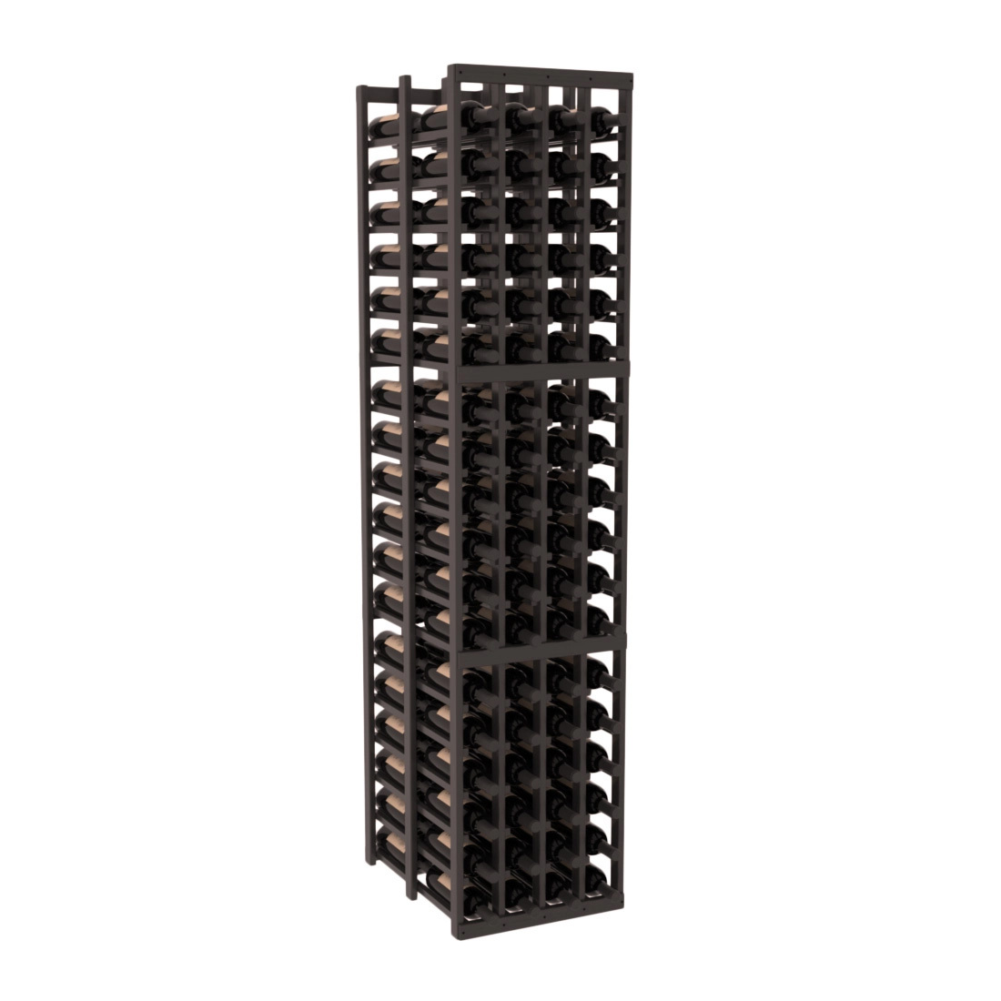 InstaCellar 4 Column Double Deep Rack – Grand Mahogany / Black stained