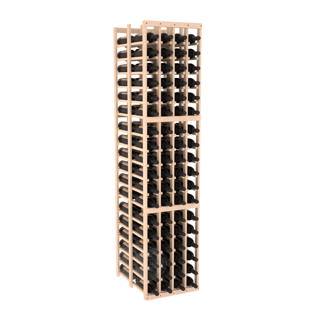InstaCellar 4 Column Double Deep Rack – Ponderosa Pine / Unstained
