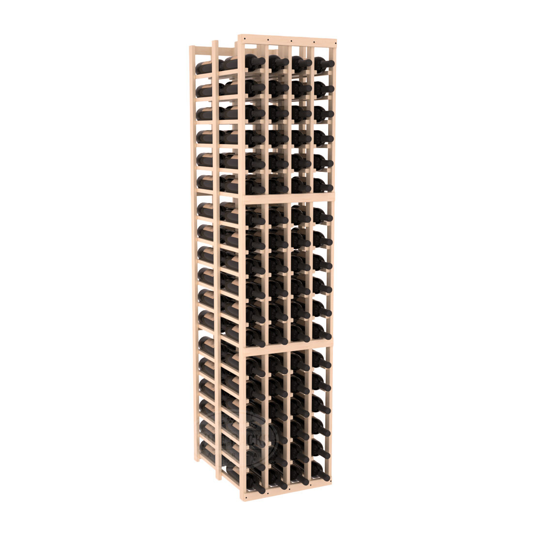 InstaCellar 4 Column Double Deep Rack – Ponderosa Pine / Unstained