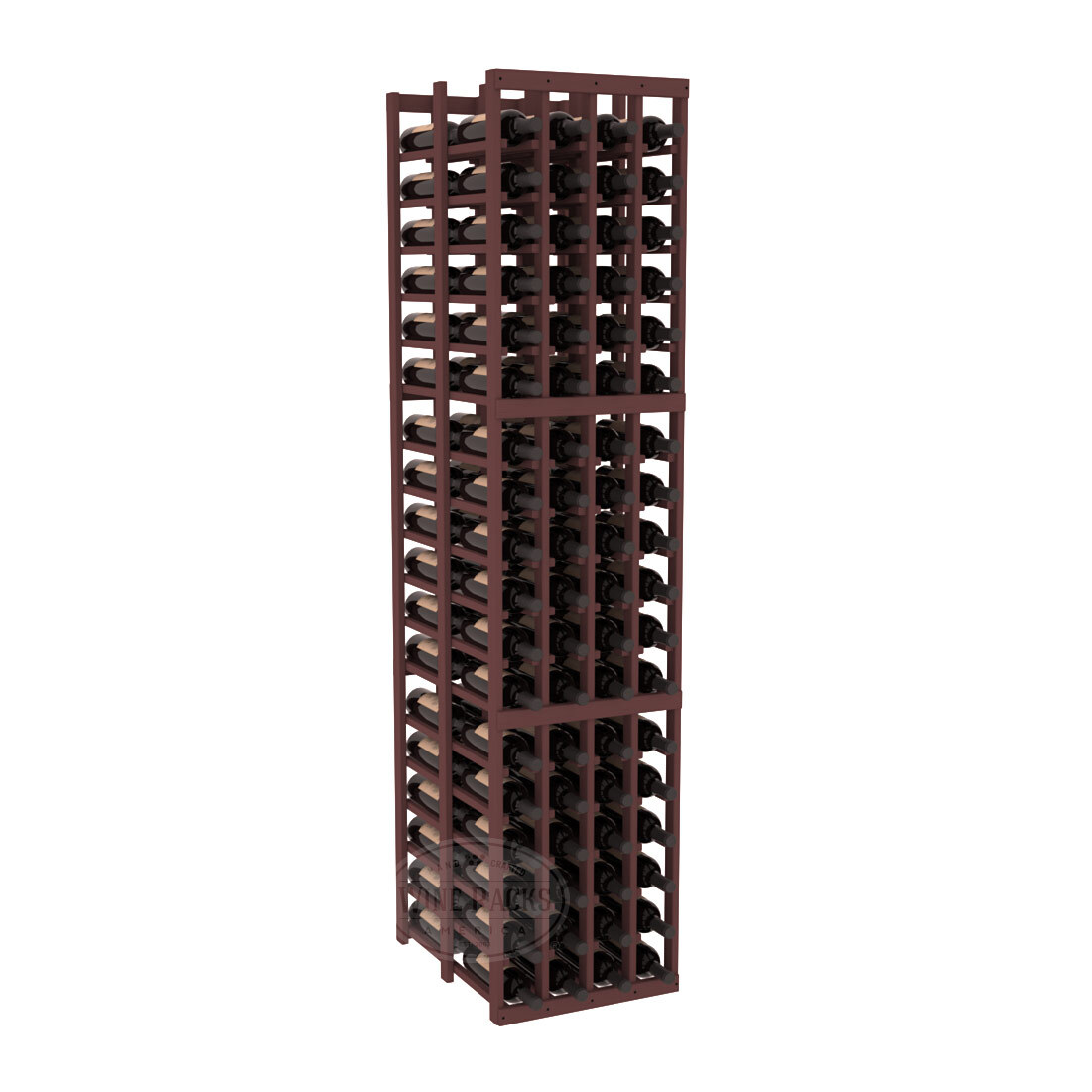 InstaCellar 4 Column Double Deep Rack – Ponderosa Pine / Walnut stained