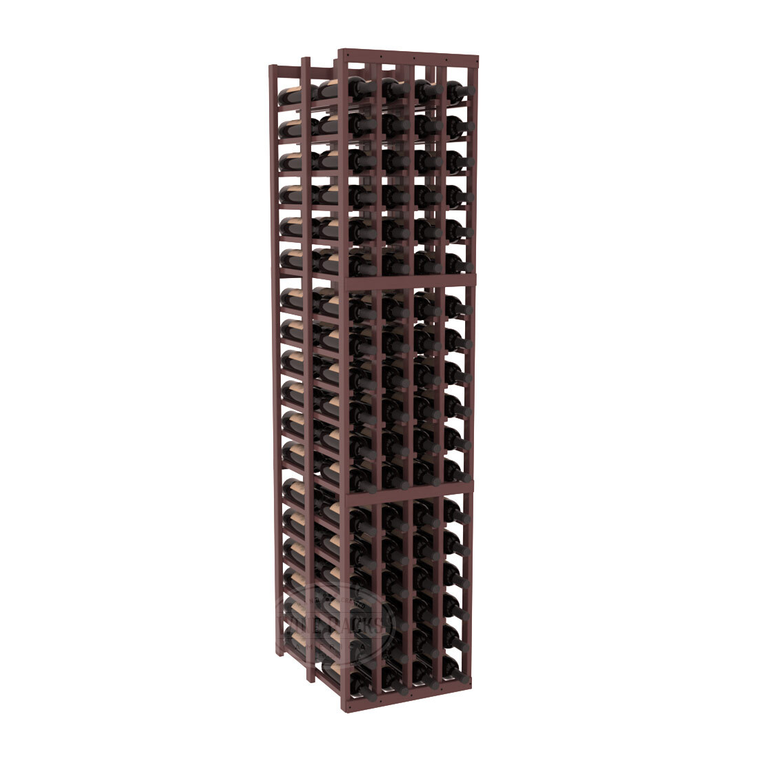 InstaCellar 4 Column Double Deep Rack – Ponderosa Pine / Walnut stained
