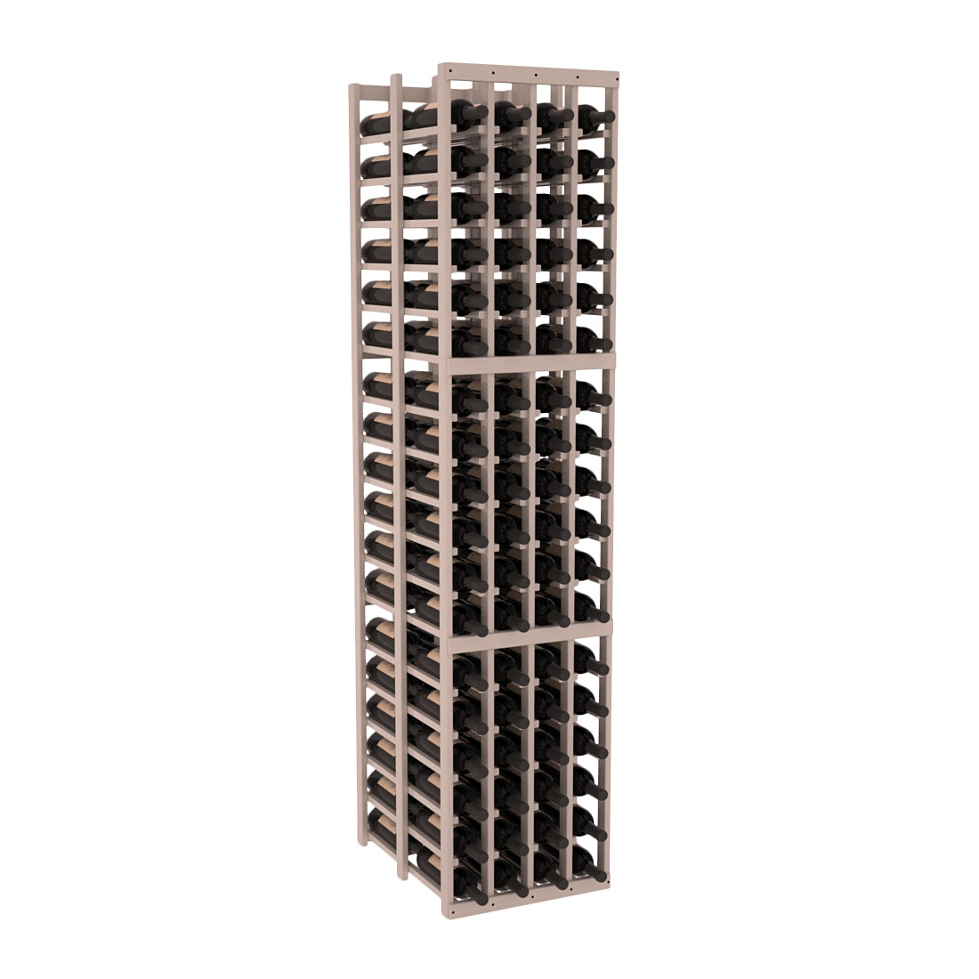 InstaCellar 4 Column Double Deep Rack – Ponderosa Pine / Greywash stained