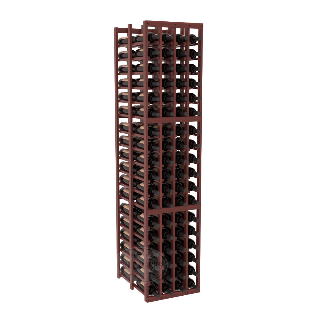 InstaCellar 4 Column Double Deep Rack – Premium Redwood / Cherry stained