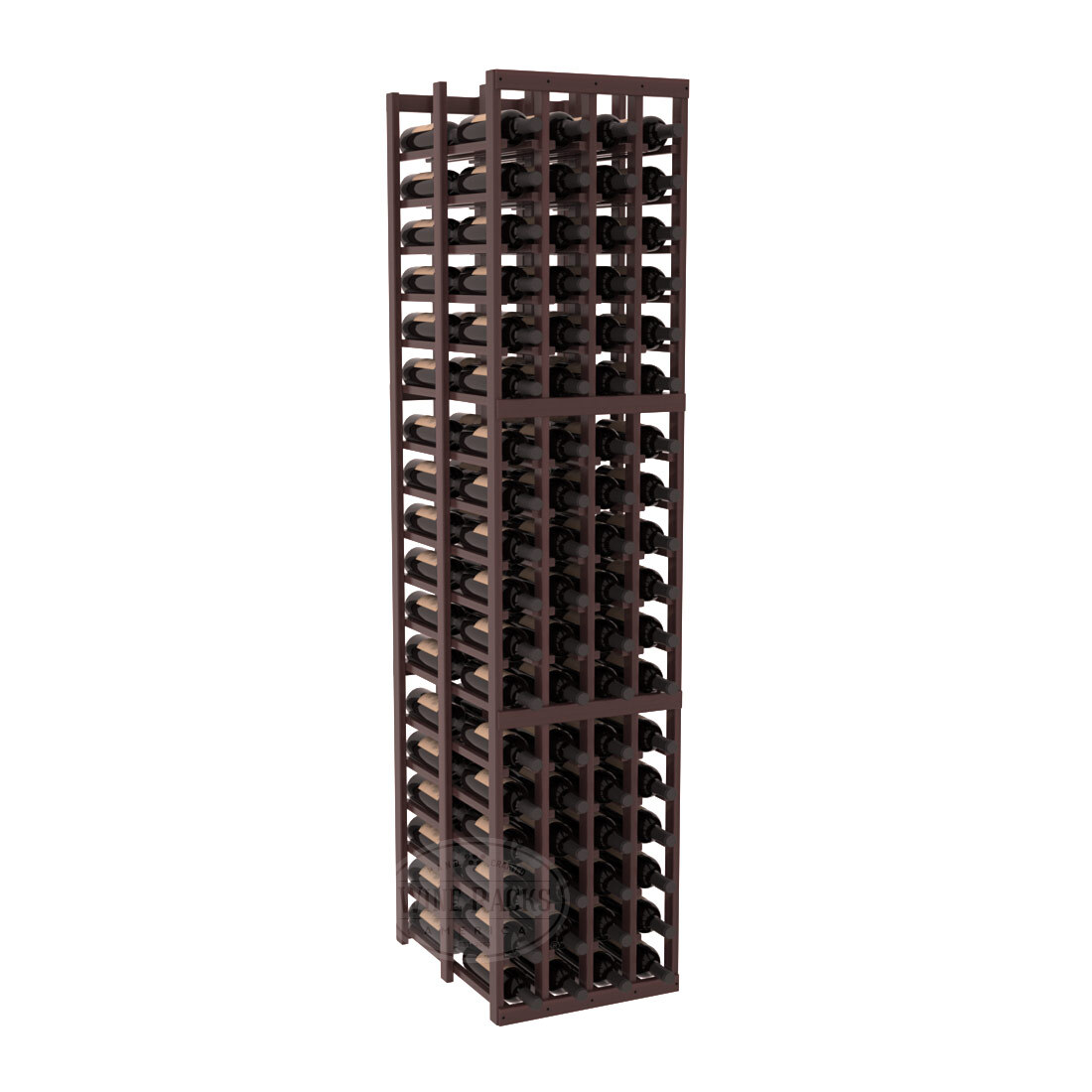 InstaCellar 4 Column Double Deep Rack – Premium Redwood / Walnut stained