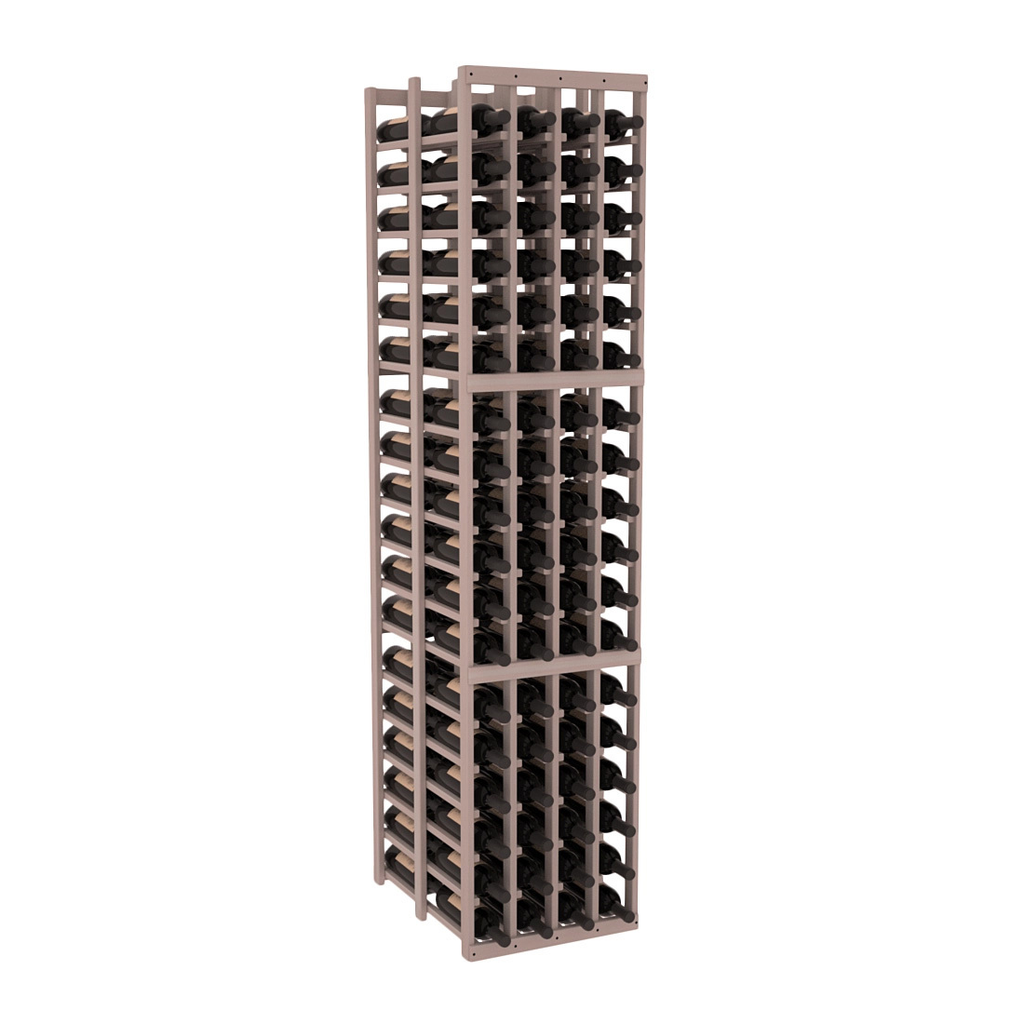 InstaCellar 4 Column Double Deep Rack – Premium Redwood / Greywash stained