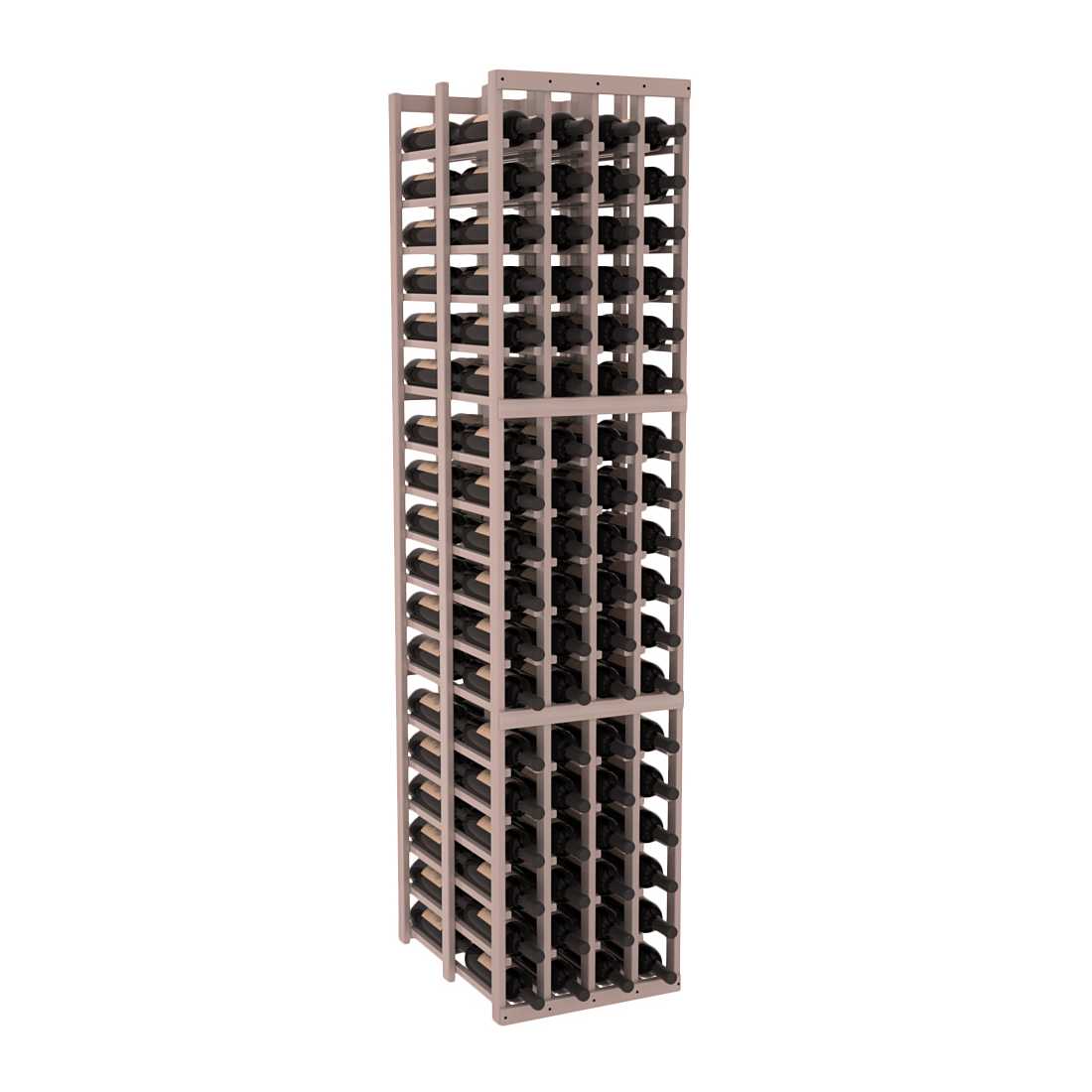 InstaCellar 4 Column Double Deep Rack – Premium Redwood / Greywash stained