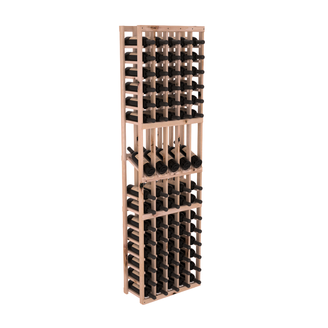 InstaCellar 5 Column Display Row Rack – Knotty Alder / Unstained