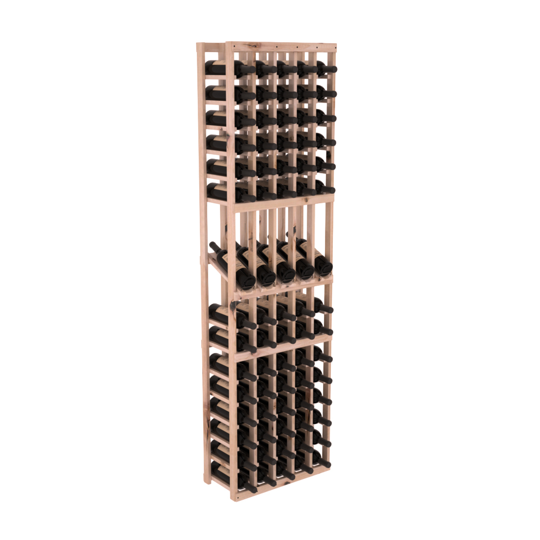 InstaCellar 5 Column Display Row Rack – Knotty Alder / Unstained
