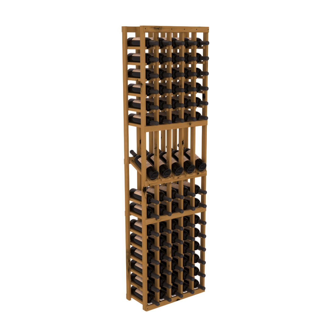 InstaCellar 5 Column Display Row Rack – Knotty Alder / Oak stained