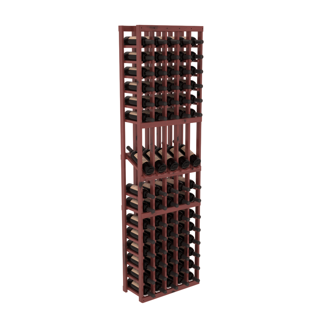 InstaCellar 5 Column Display Row Rack – Knotty Alder / Cherry stained