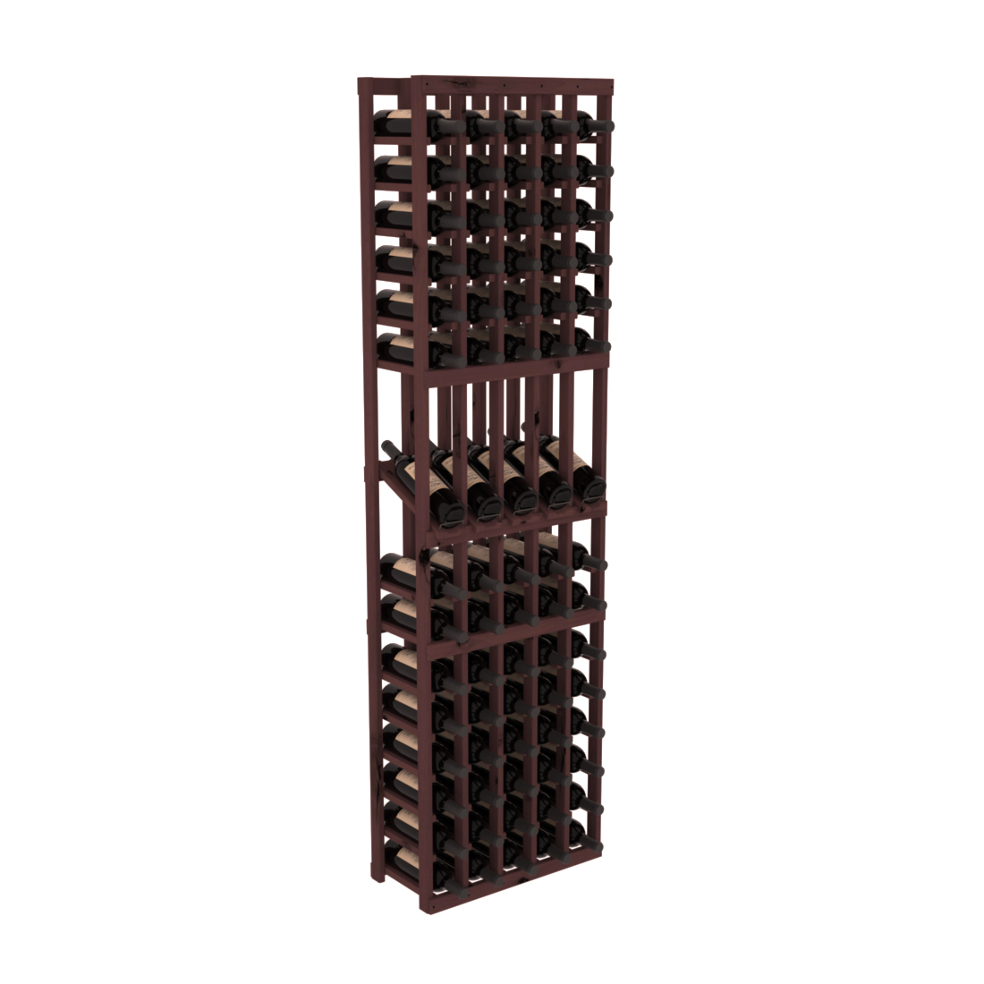 InstaCellar 5 Column Display Row Rack – Knotty Alder / Walnut stained