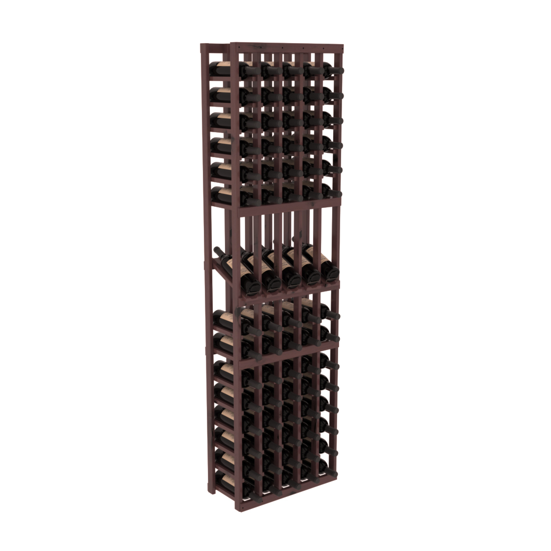 InstaCellar 5 Column Display Row Rack – Knotty Alder / Walnut stained