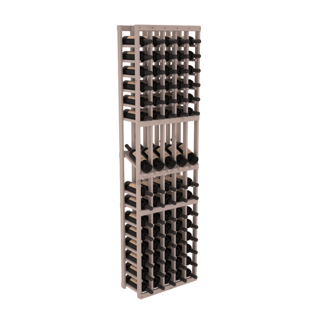 InstaCellar 5 Column Display Row Rack – Knotty Alder / Greywash stained