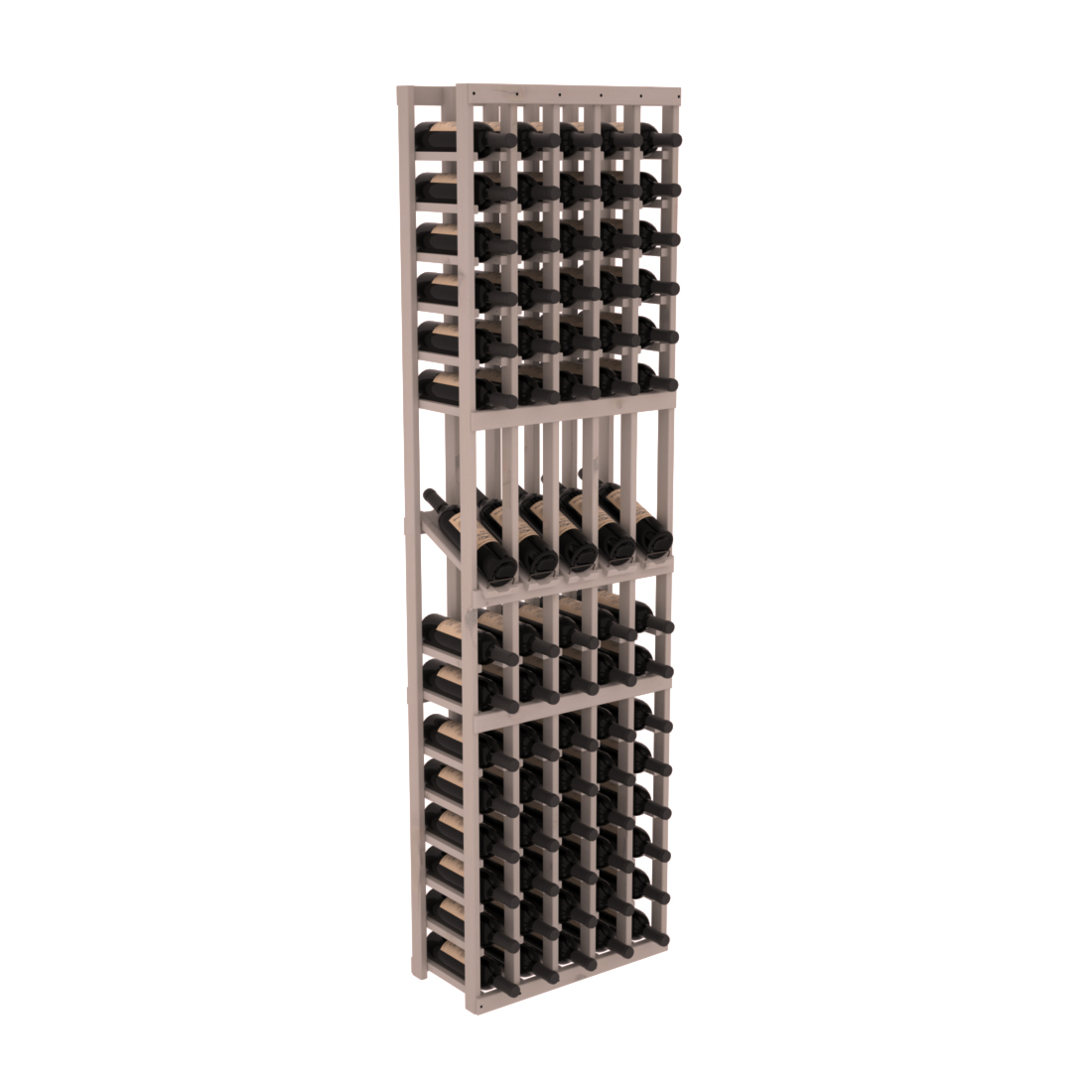 InstaCellar 5 Column Display Row Rack – Knotty Alder / Greywash stained