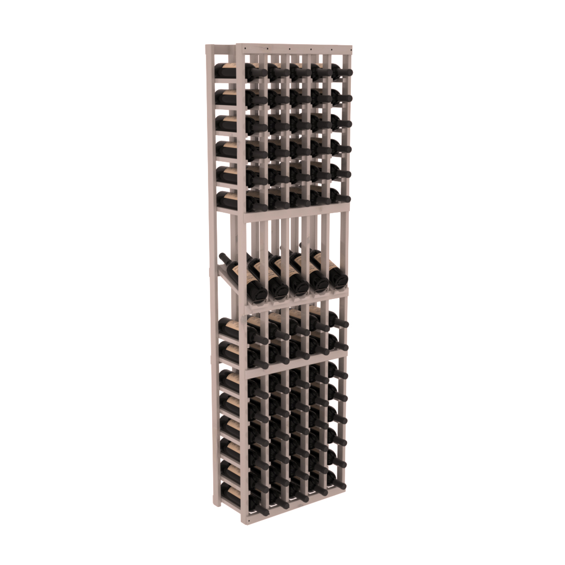 InstaCellar 5 Column Display Row Rack – Knotty Alder / Greywash stained
