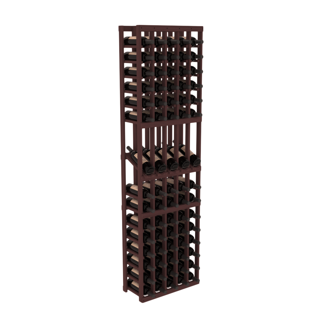 InstaCellar 5 Column Display Row Rack – Grand Mahogany / Walnut stained