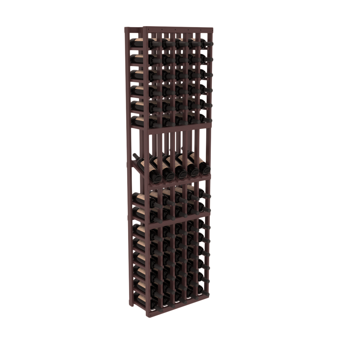 InstaCellar 5 Column Display Row Rack – Grand Mahogany / Walnut stained