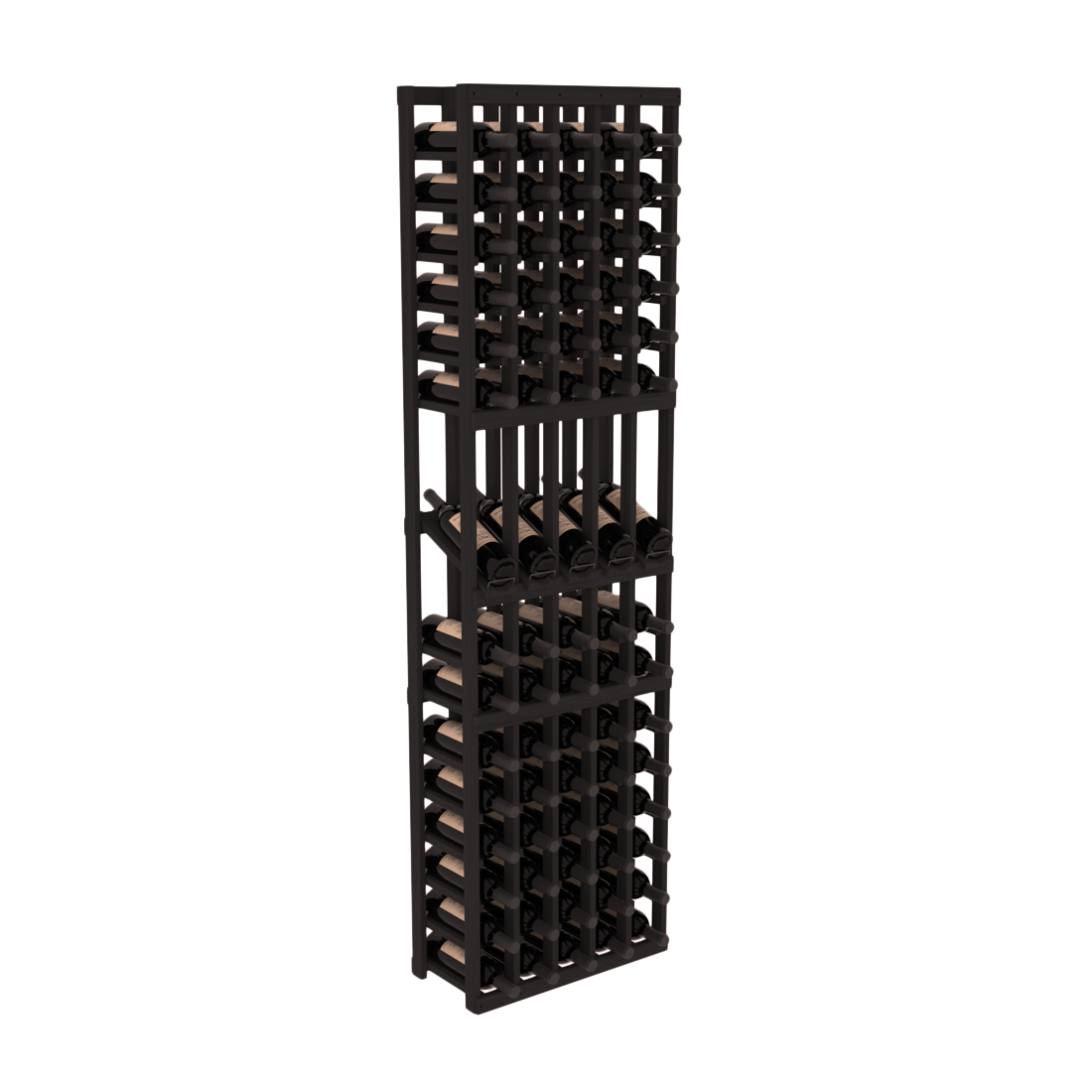 InstaCellar 5 Column Display Row Rack – Grand Mahogany / Black stained