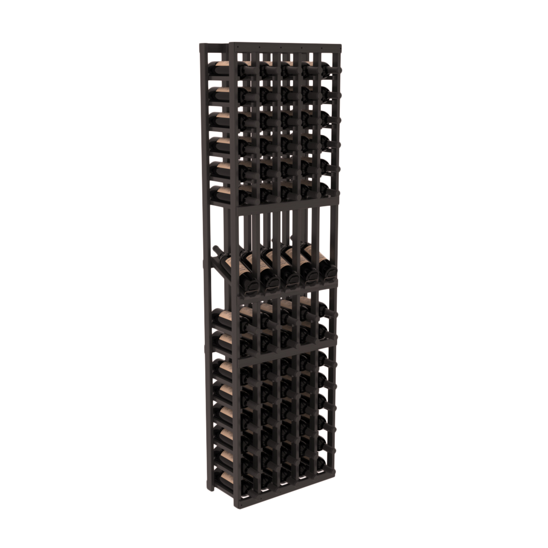 InstaCellar 5 Column Display Row Rack – Grand Mahogany / Black stained