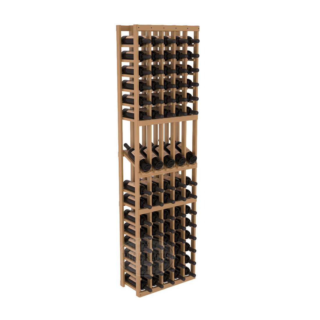 InstaCellar 5 Column Display Row Rack – Ponderosa Pine / Oak stained