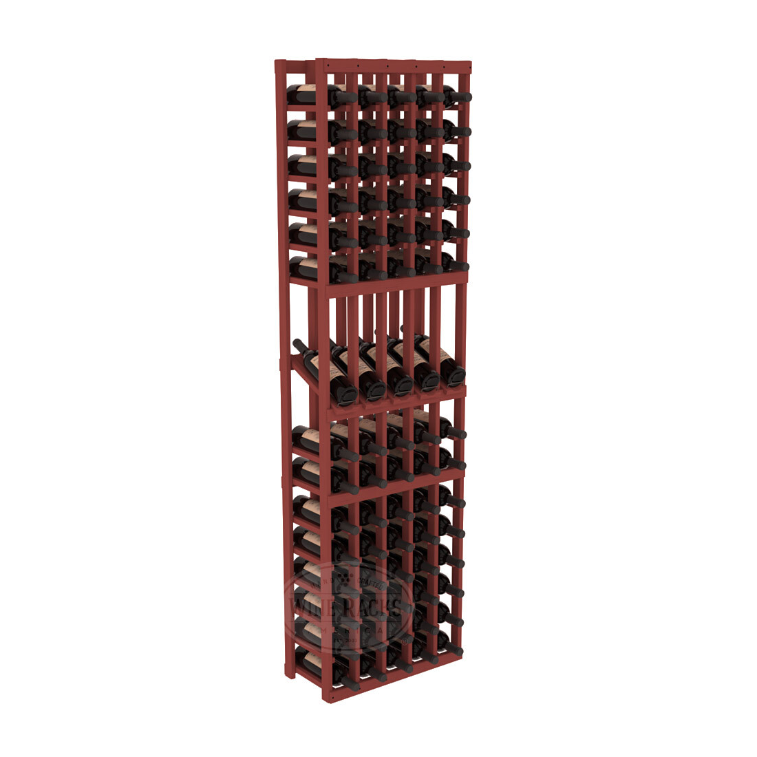 InstaCellar 5 Column Display Row Rack – Ponderosa Pine / Cherry stained