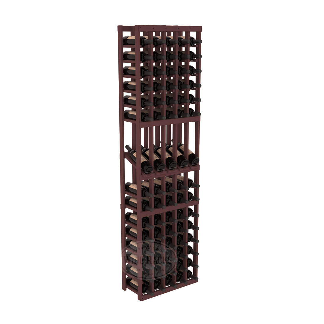 InstaCellar 5 Column Display Row Rack – Ponderosa Pine / Walnut stained