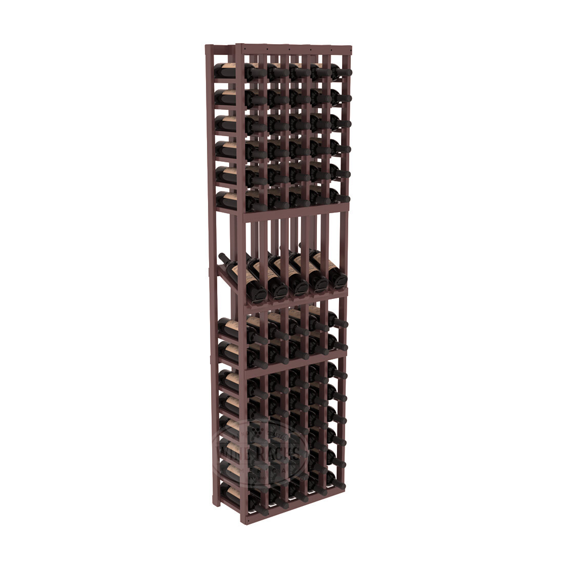 InstaCellar 5 Column Display Row Rack – Ponderosa Pine / Walnut stained