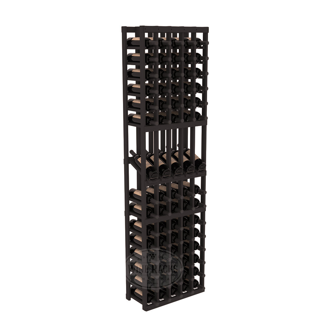 InstaCellar 5 Column Display Row Rack – Ponderosa Pine / Black stained