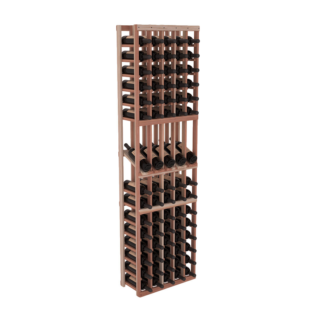 InstaCellar 5 Column Display Row Rack – Premium Redwood / Unstained