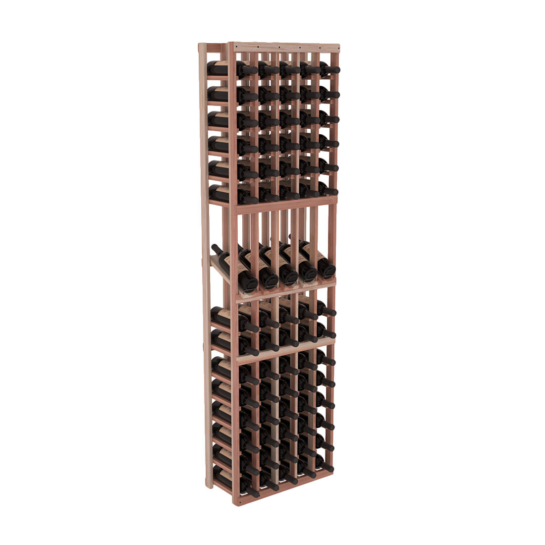 InstaCellar 5 Column Display Row Rack – Premium Redwood / Unstained