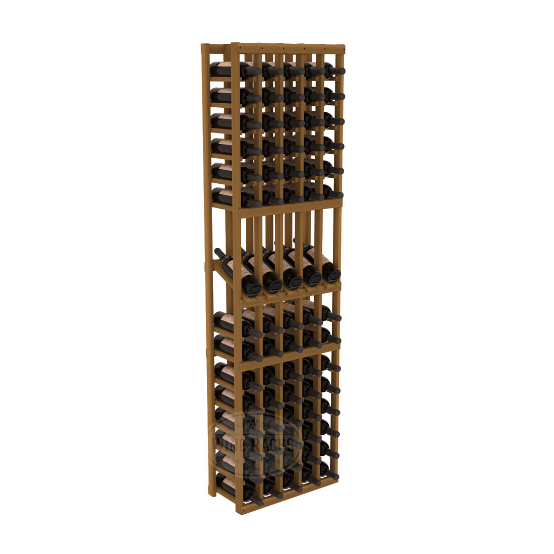 InstaCellar 5 Column Display Row Rack – Premium Redwood / Oak stained