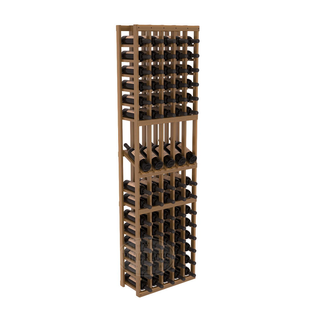 InstaCellar 5 Column Display Row Rack – Premium Redwood / Oak stained