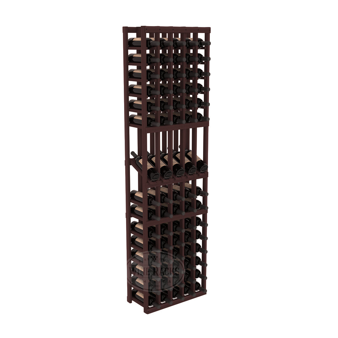 InstaCellar 5 Column Display Row Rack – Premium Redwood / Walnut stained