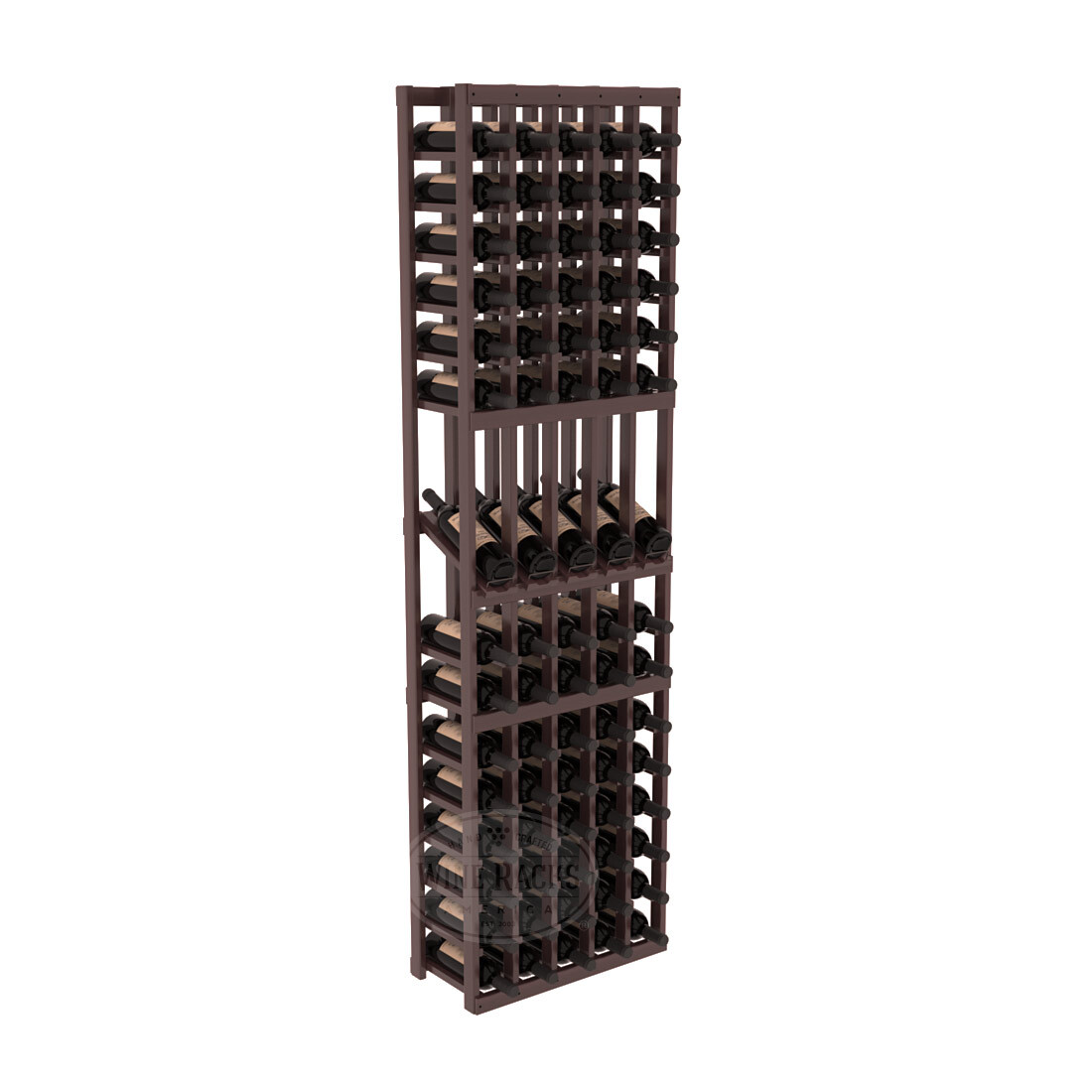 InstaCellar 5 Column Display Row Rack – Premium Redwood / Walnut stained