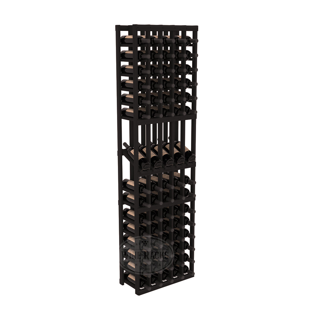 InstaCellar 5 Column Display Row Rack – Premium Redwood / Black stained