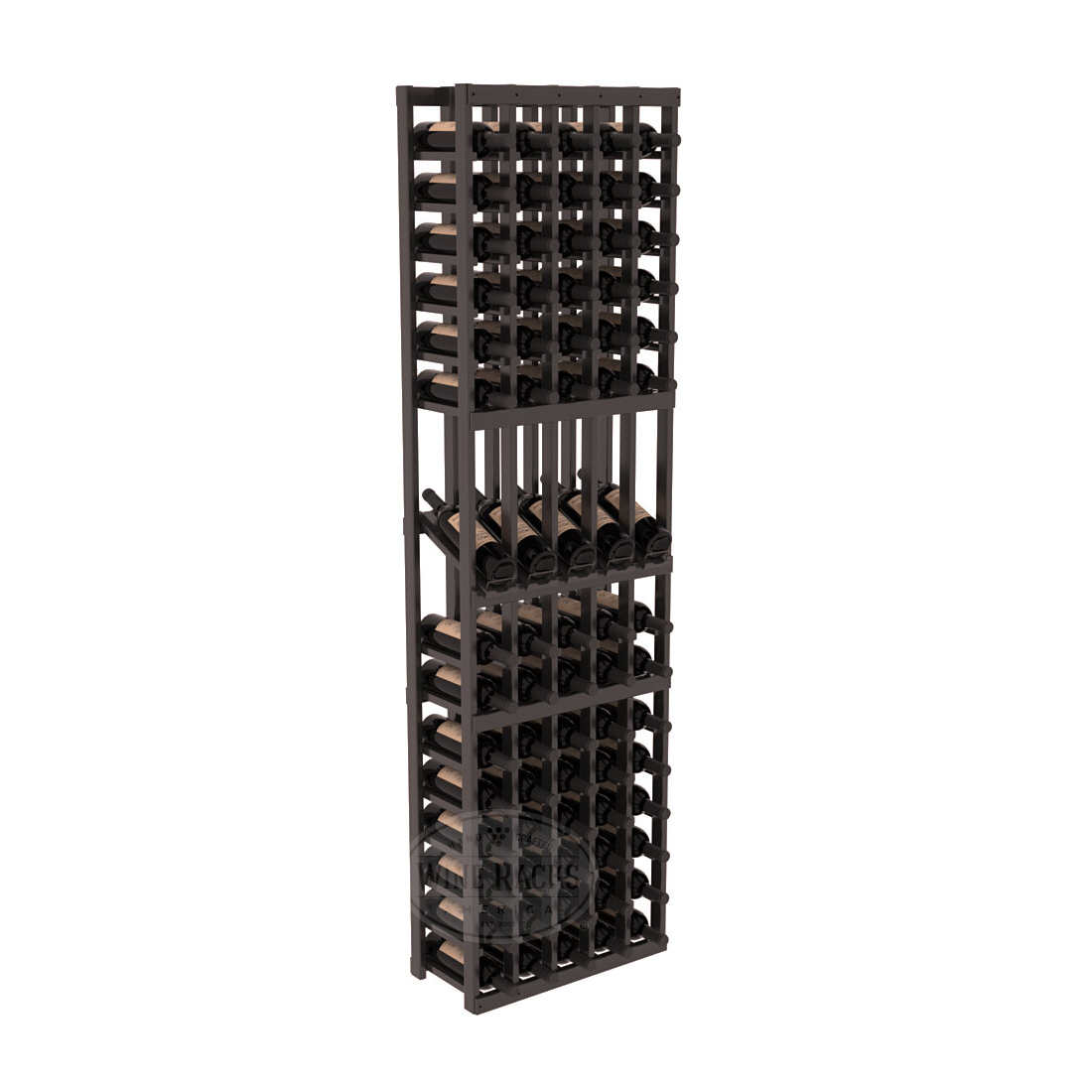 InstaCellar 5 Column Display Row Rack – Premium Redwood / Black stained