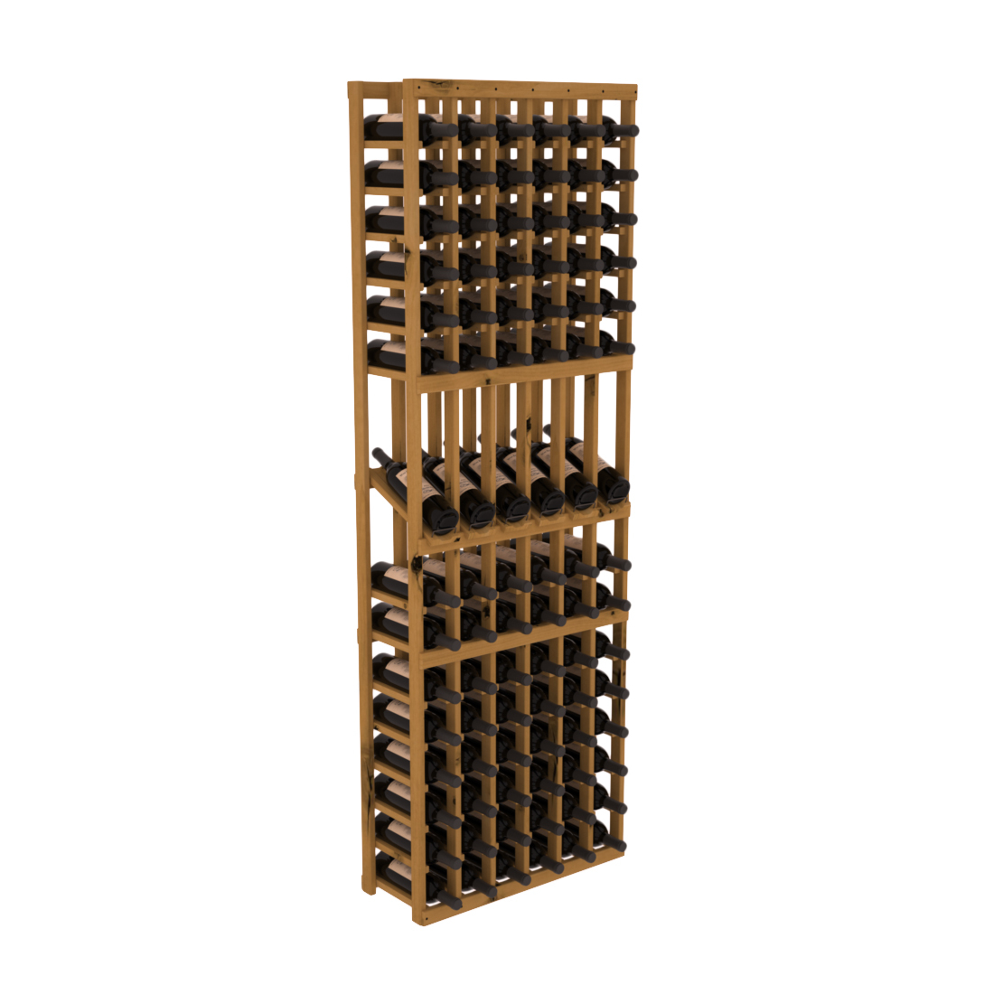 InstaCellar 6 Column Display Row Rack – Knotty Alder / Oak stained