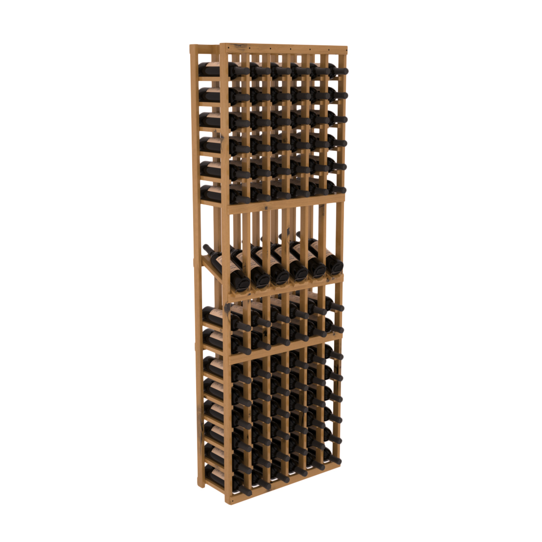 InstaCellar 6 Column Display Row Rack – Knotty Alder / Oak stained