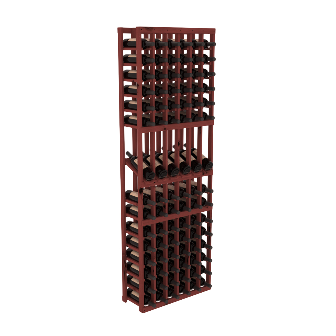 InstaCellar 6 Column Display Row Rack – Knotty Alder / Cherry stained