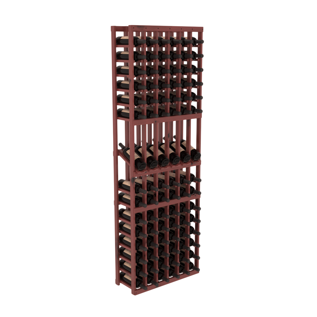 InstaCellar 6 Column Display Row Rack – Knotty Alder / Cherry stained
