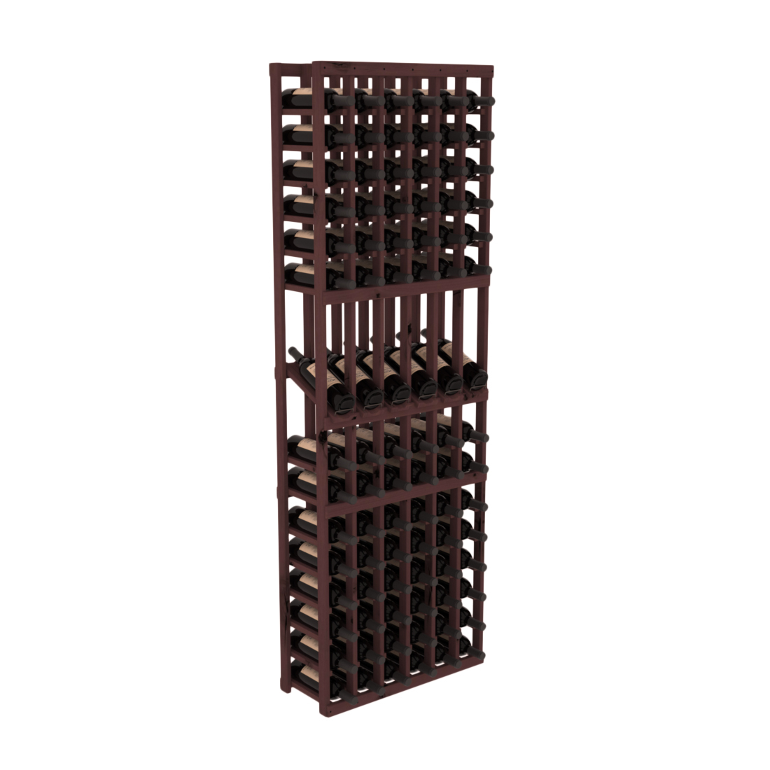 InstaCellar 6 Column Display Row Rack – Knotty Alder / Walnut stained