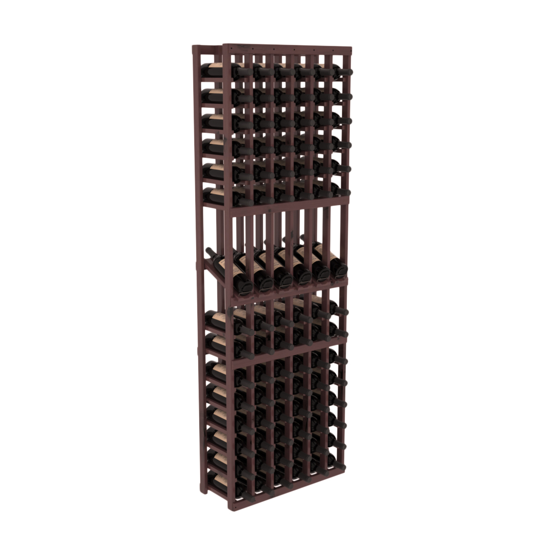 InstaCellar 6 Column Display Row Rack – Knotty Alder / Walnut stained